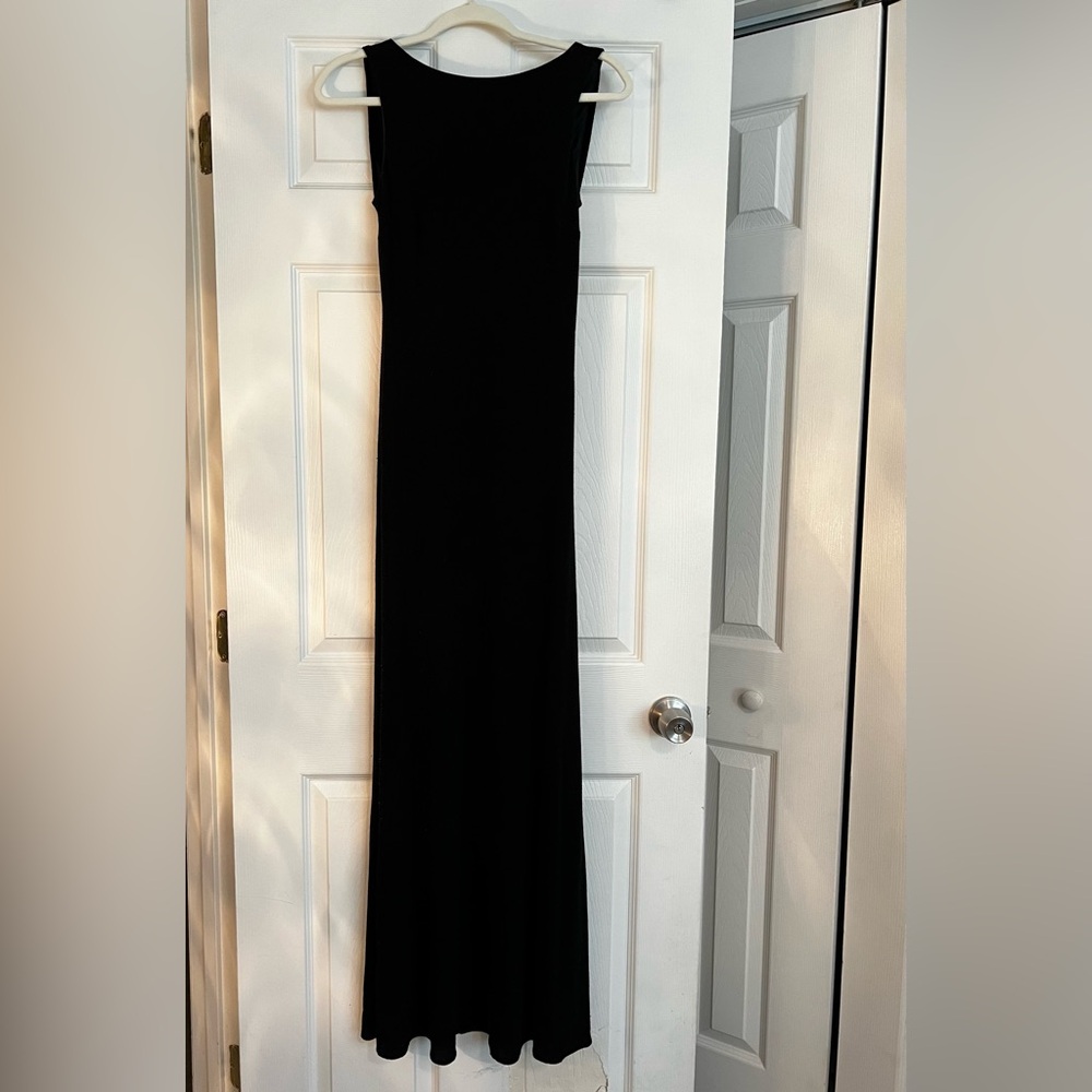 Full length black dress, metallic specks. Size 8p